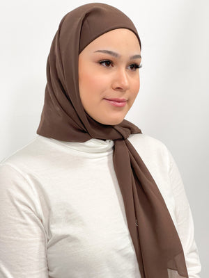 Open image in slideshow, Instant Chiffon Hijab-MOCHA
